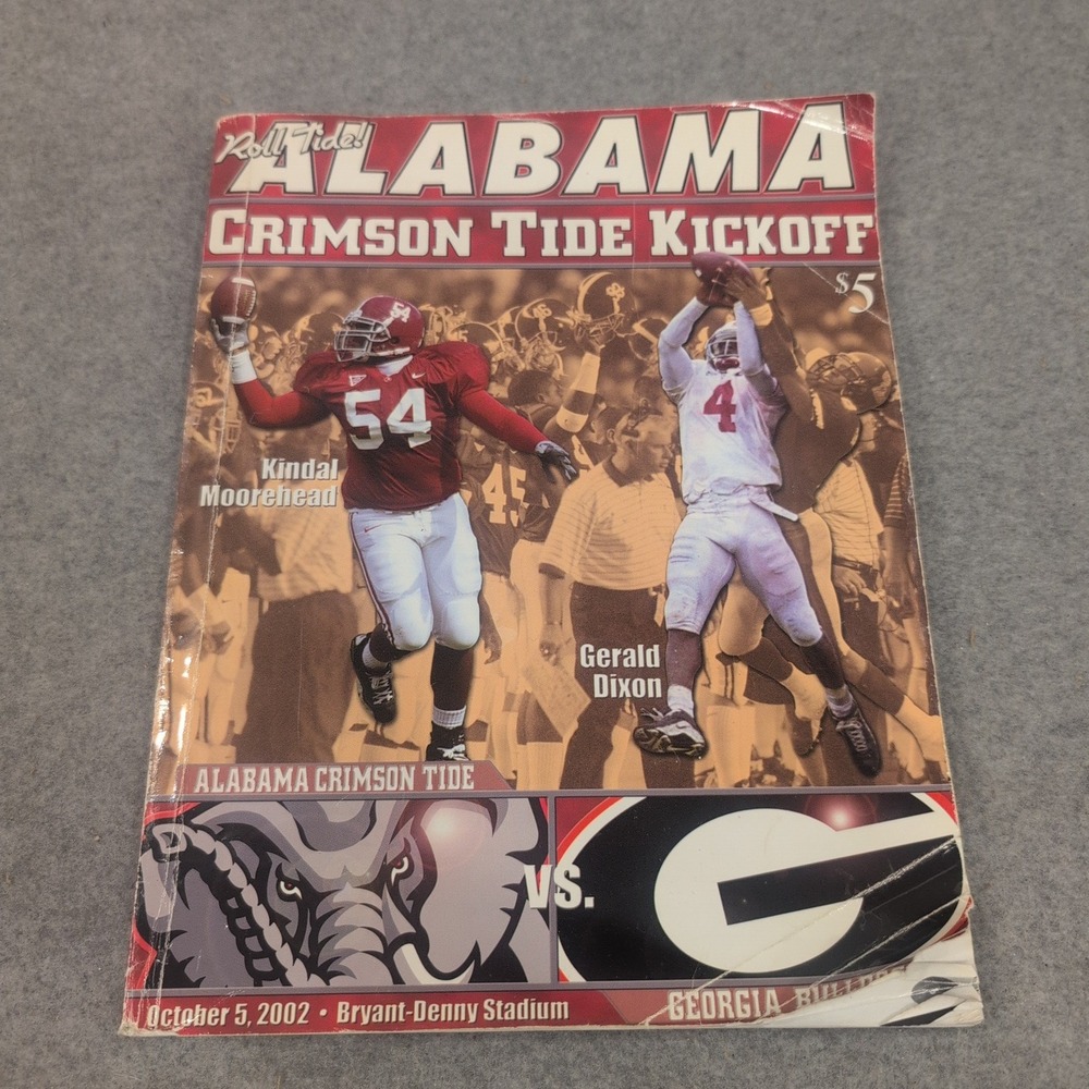 2002 Alabama Crimson Tide vs Georgia Bulldogs Football Program October 5 VG-